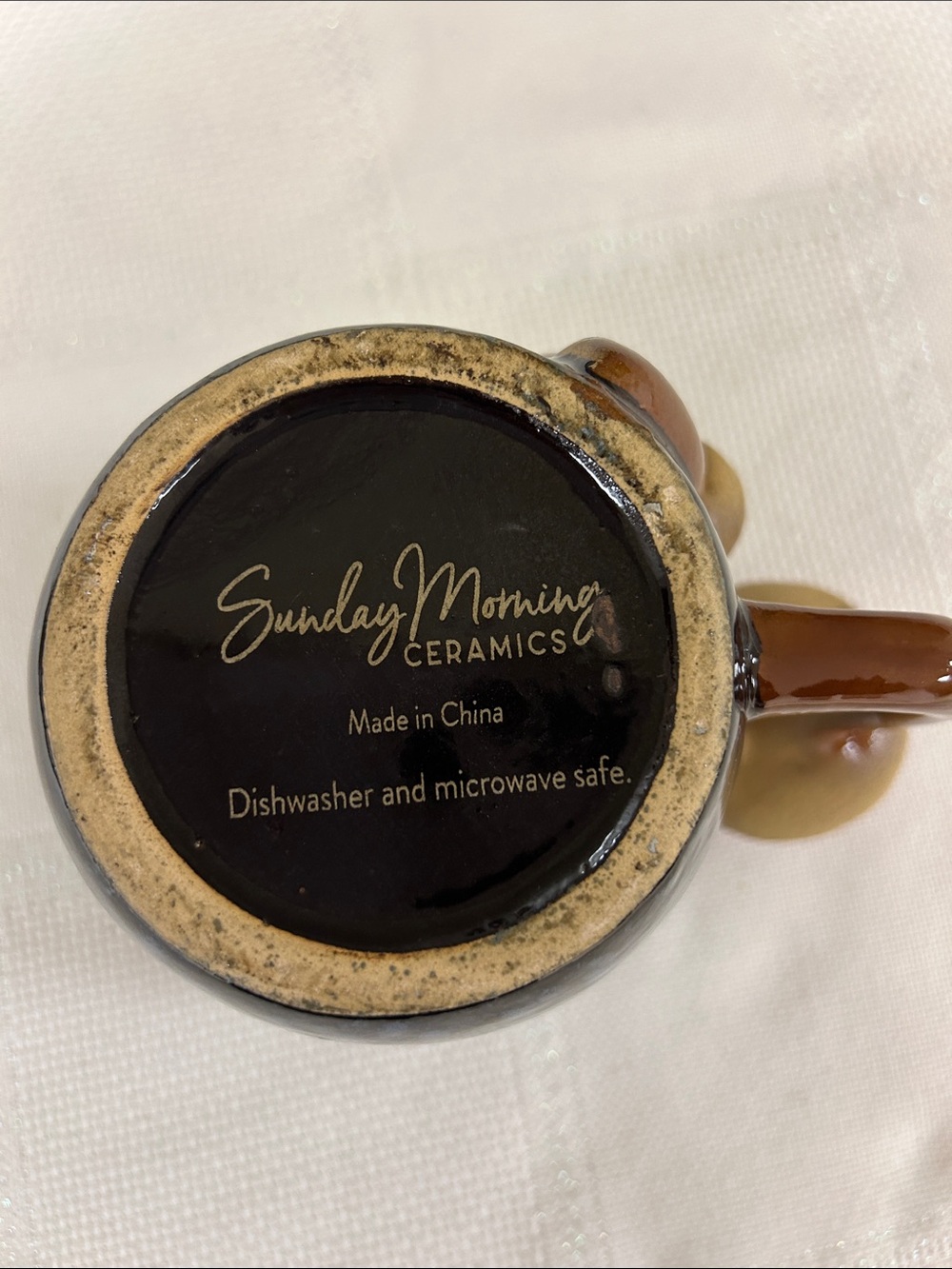 Sunday Morning Ceramics Brown Glazed Mug — Branded Bottom image 2